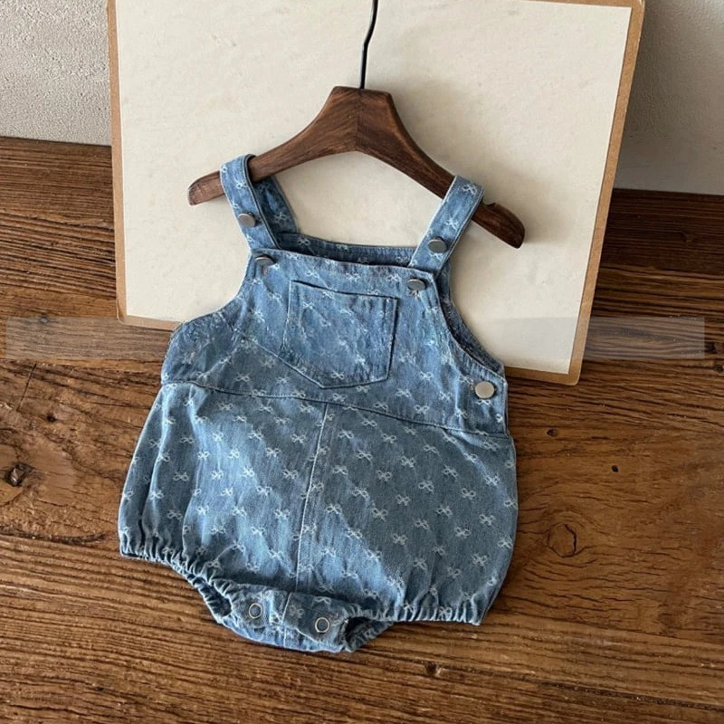 Baby Products Korean - Bebê meninas arco impresso denim rastejando