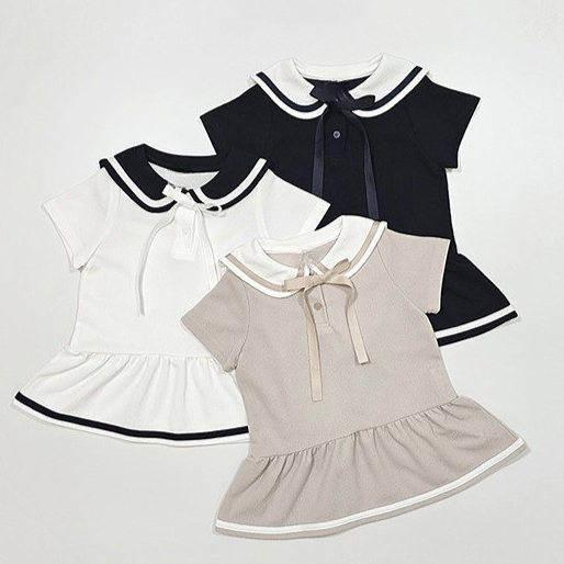 Baby Products Korean - Vestido de Gola para Bebê Menina