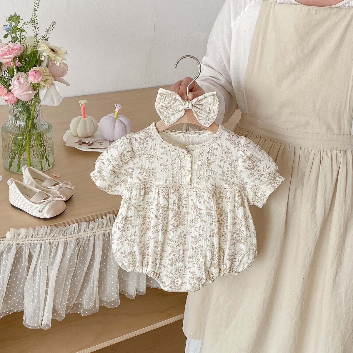 Macacão Curto de Verão em Crep - Baby Products Korean avaliação e preço